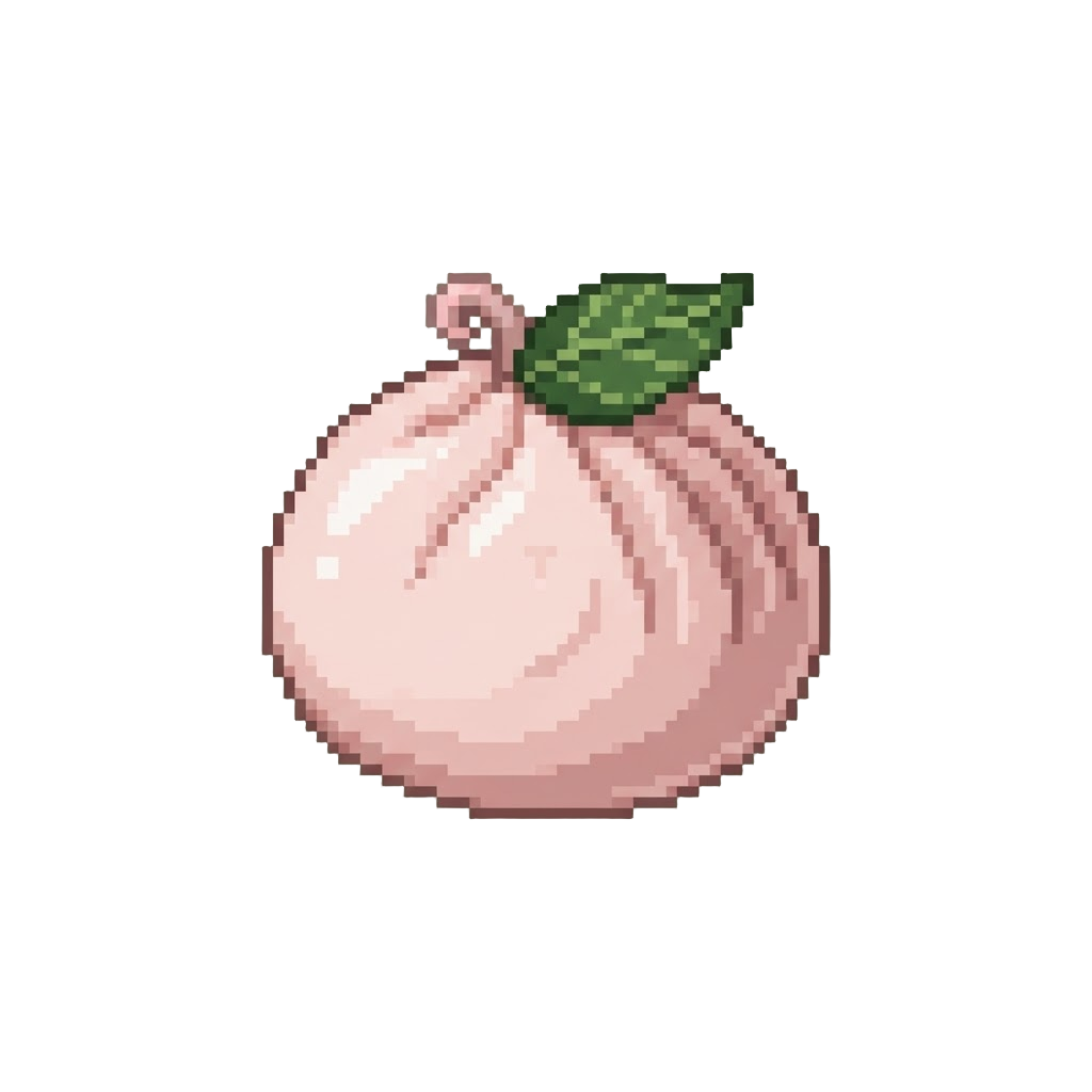 A Light Blush Pink Peach Dumpling