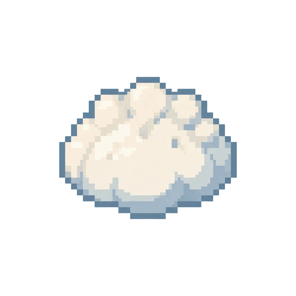 A Pastel White Cloud-shaped Dumpling
