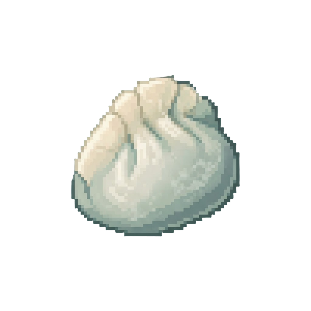 A Milky White Jade-textured Dumpling