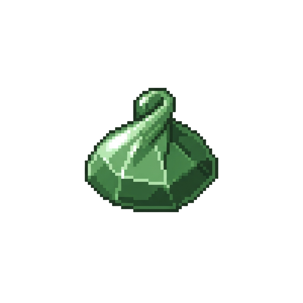 A Shiny Forest Green Crystal Dumpling