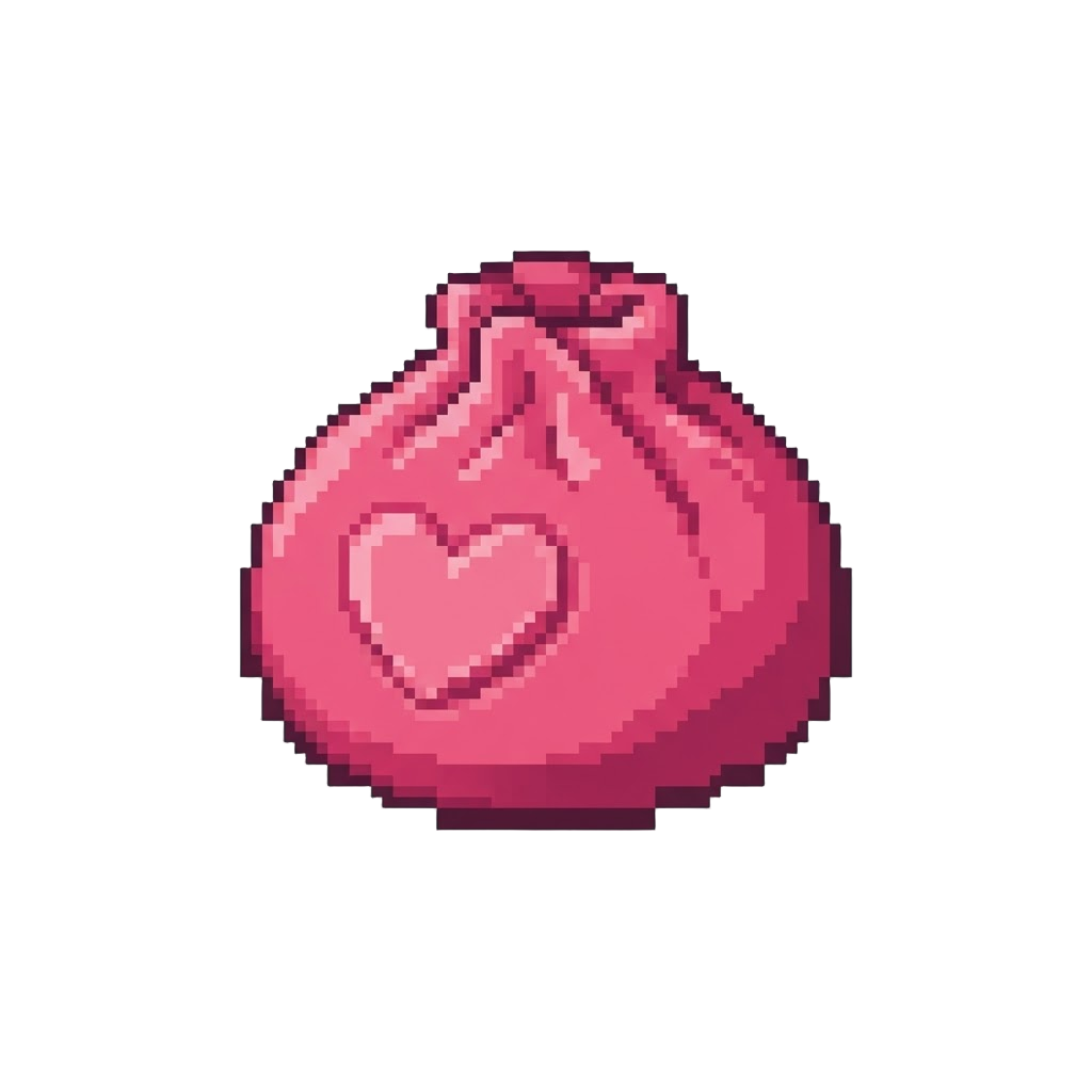 A Deep Hot-pink Heart-embossed Dumpling