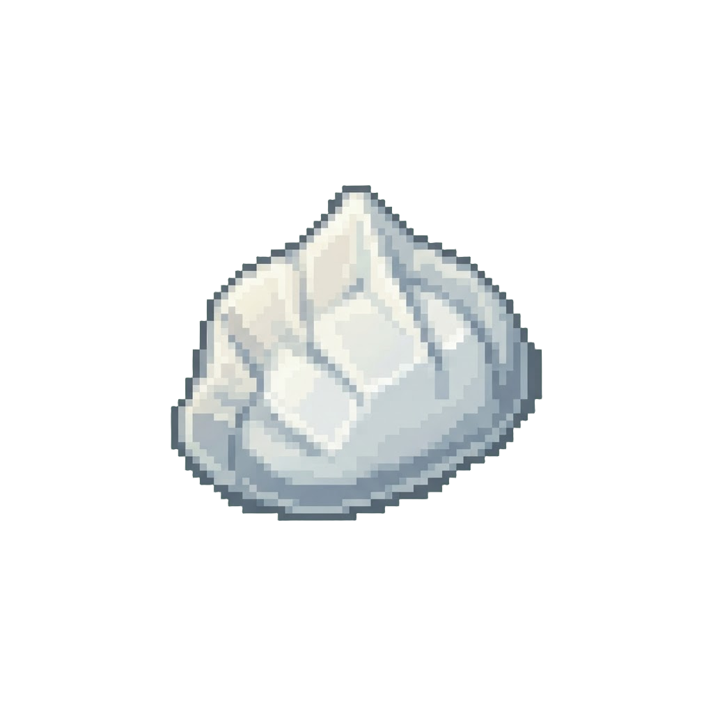 A Shiny Porcelain-white Crystal Dumpling