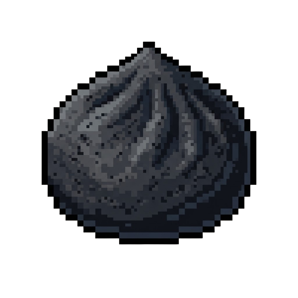 A Jet-black Charcoal-textured Dumpling
