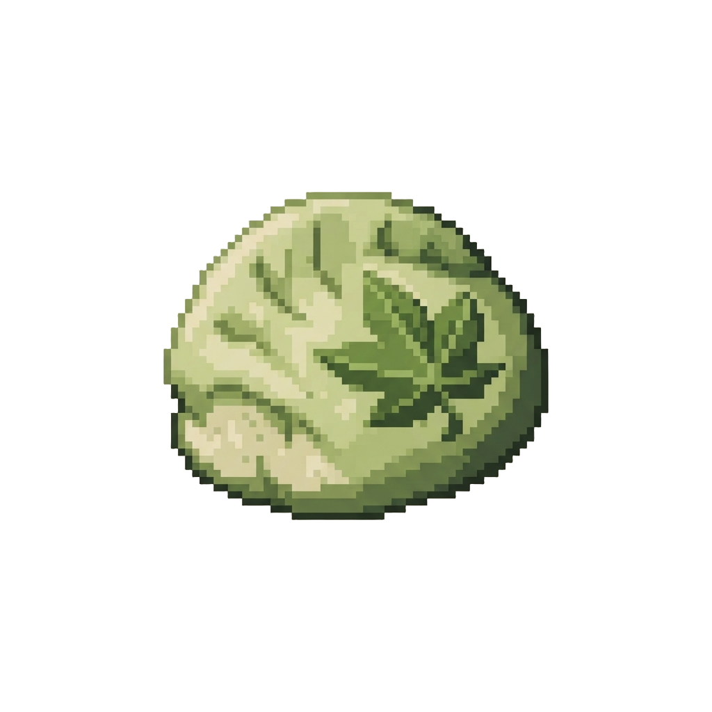 A Matcha Green Leaf-patterned Dumpling