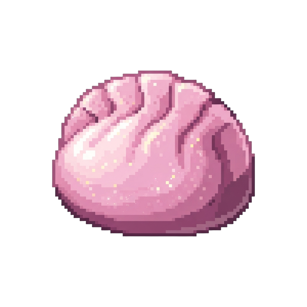 A Shiny Pearlescent Pink Glitter Dumpling