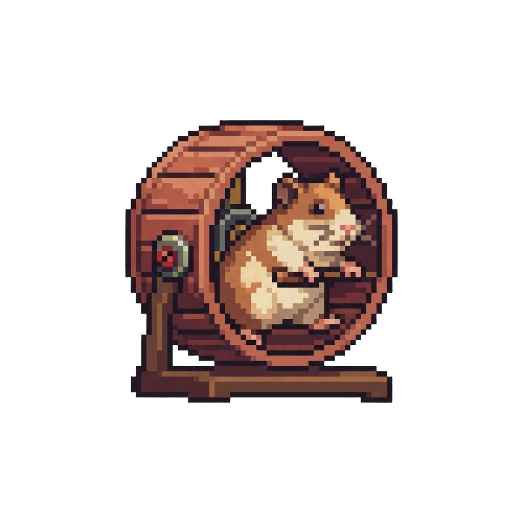 A Hamster Riding a Miniature Squeaky Wheel