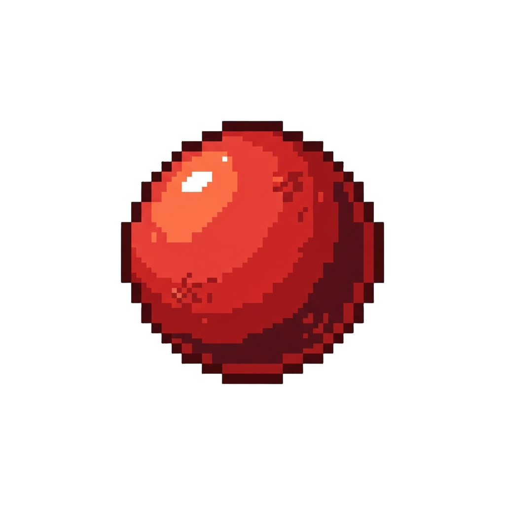 A Slow Rolling Shiny Red Rubber Ball