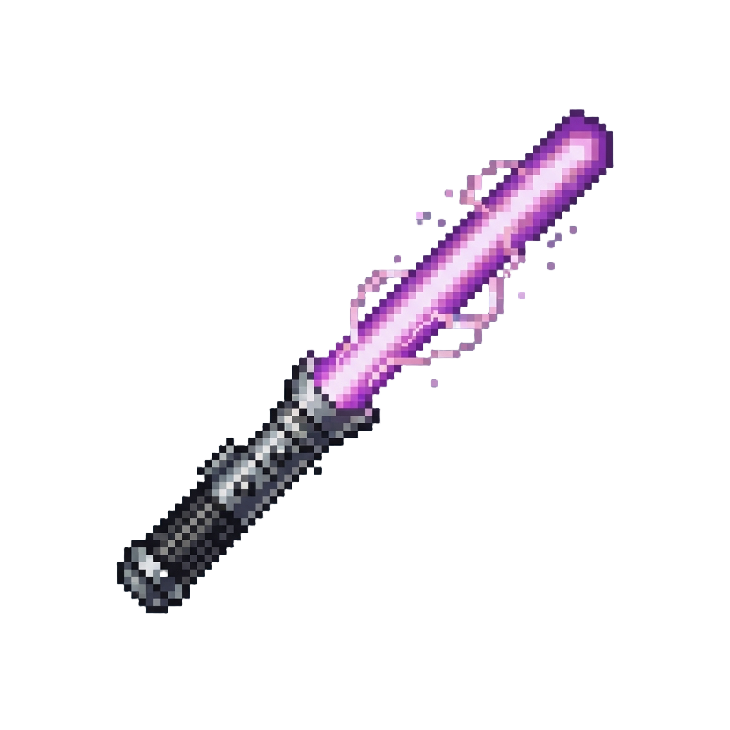 A Crackling Amethyst Purple Lightsaber Blade