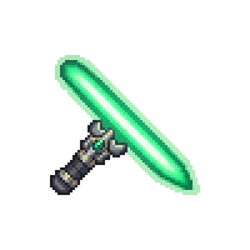 A Radiant Emerald Green Plasma Blade