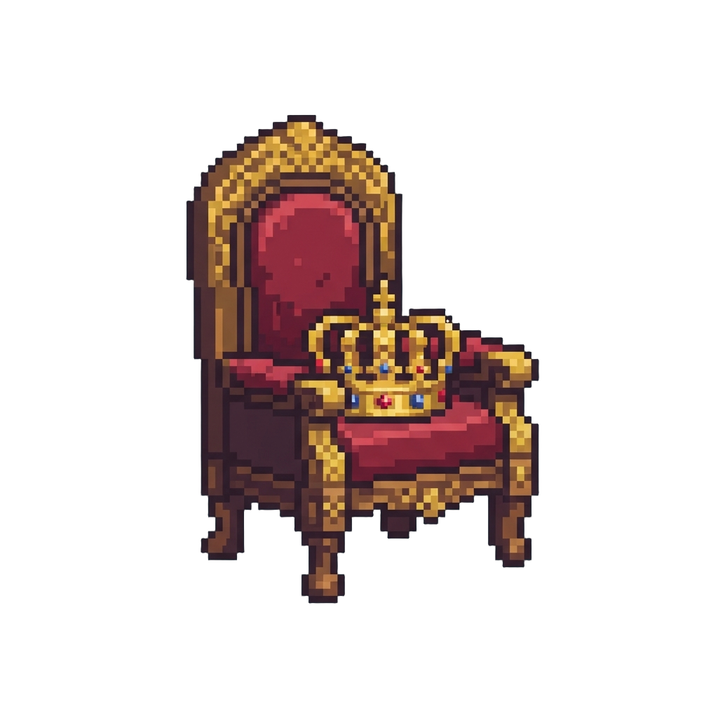 A Royal Golden Crown and Throne Set