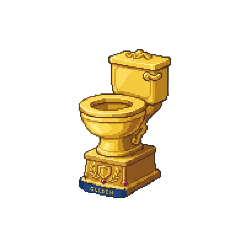 A Majestic Golden Toilet Trophy