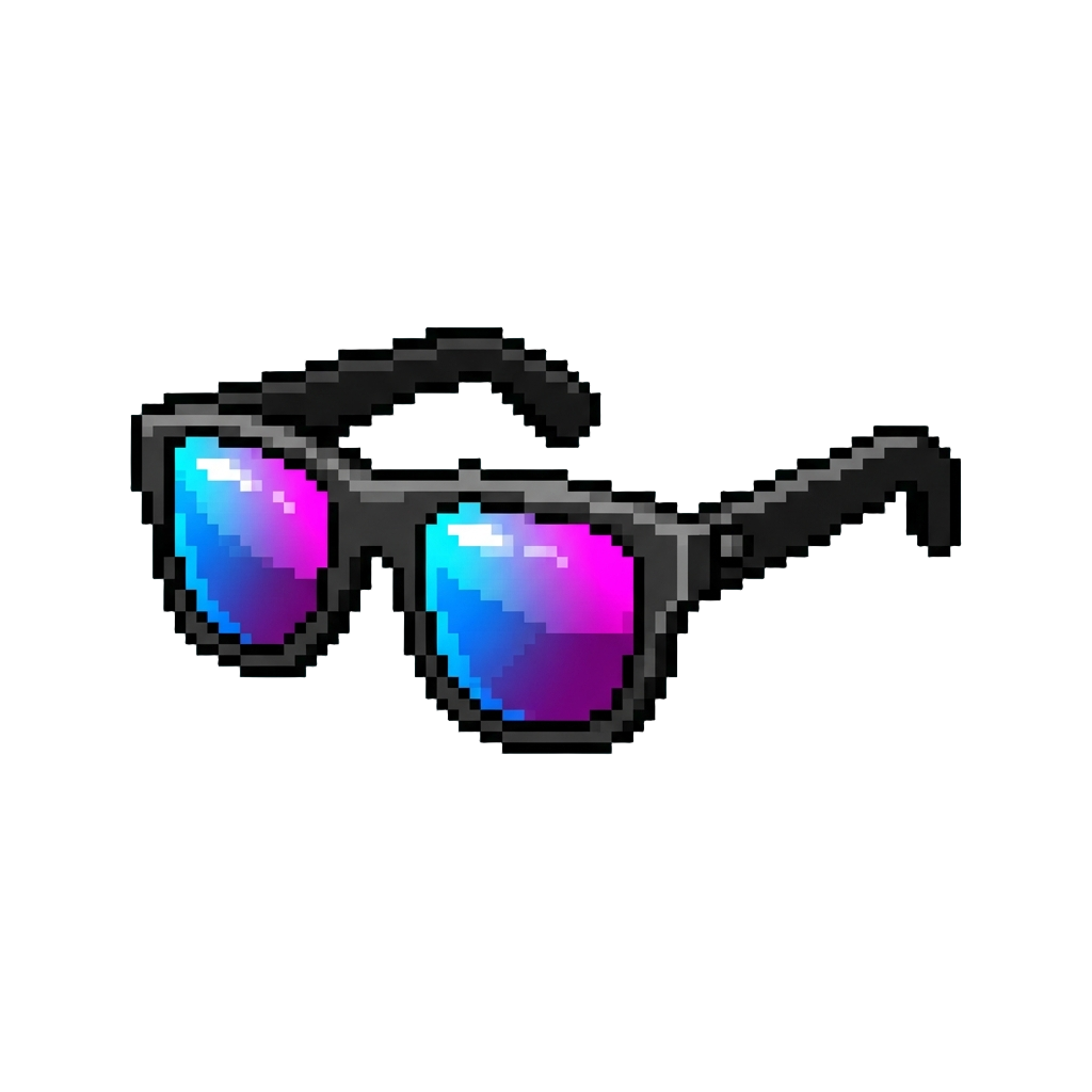 A Pair of Reflective Neon Sunglasses