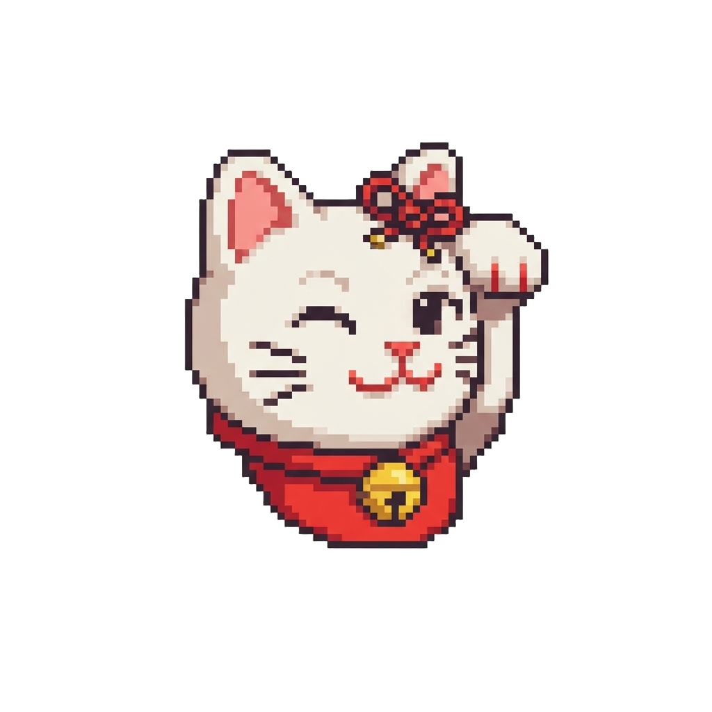 A Lucky Maneki-neko Cat Face
