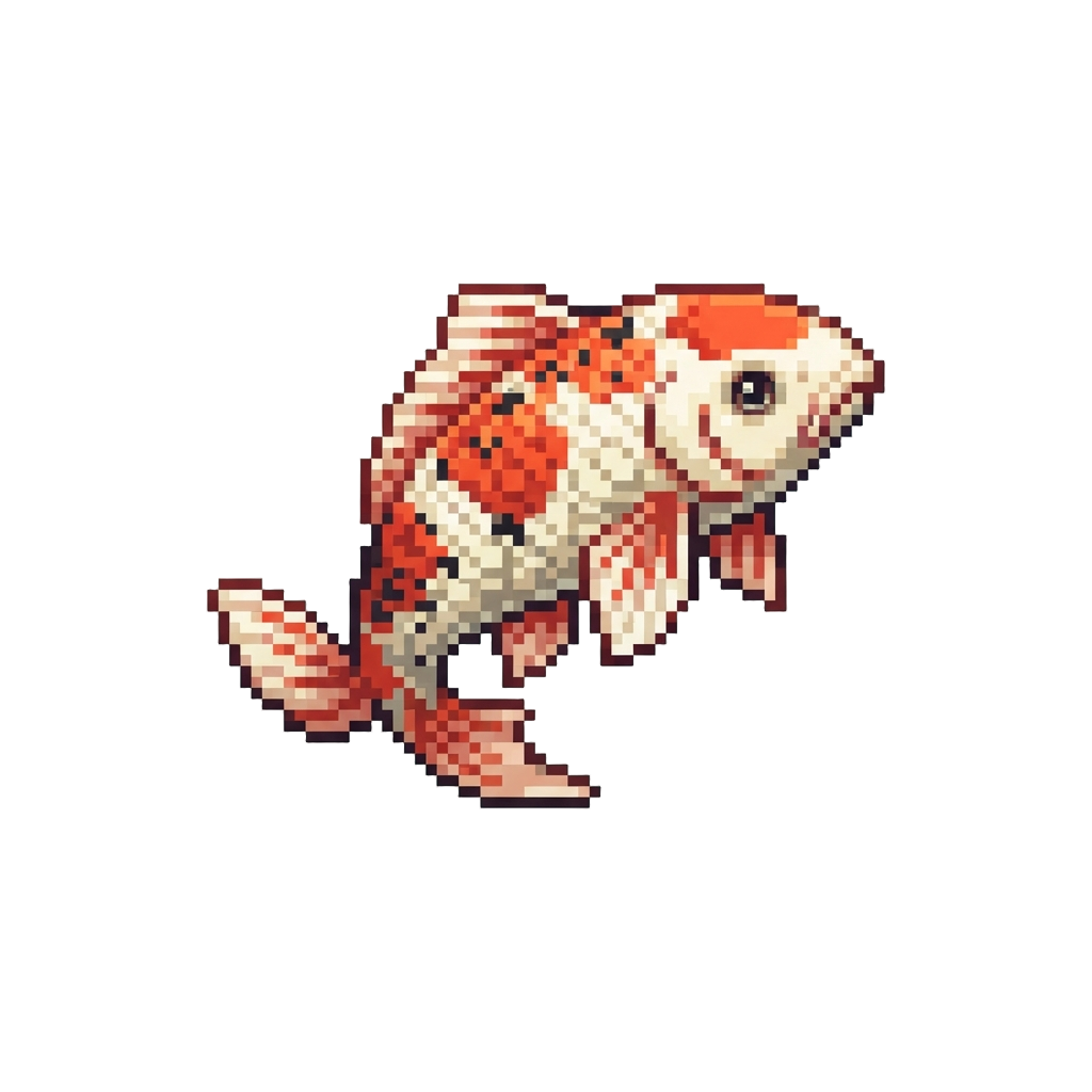 A Miniature Zen Koi Fish Outline