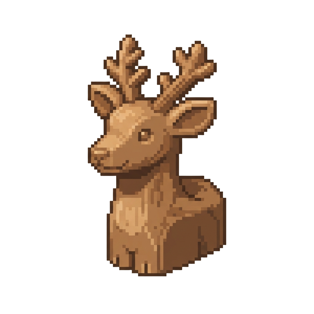 A Tiny Carved Wooden Deer Trinket