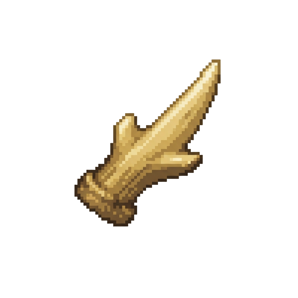 A Golden Shiny Deer Antler Tip