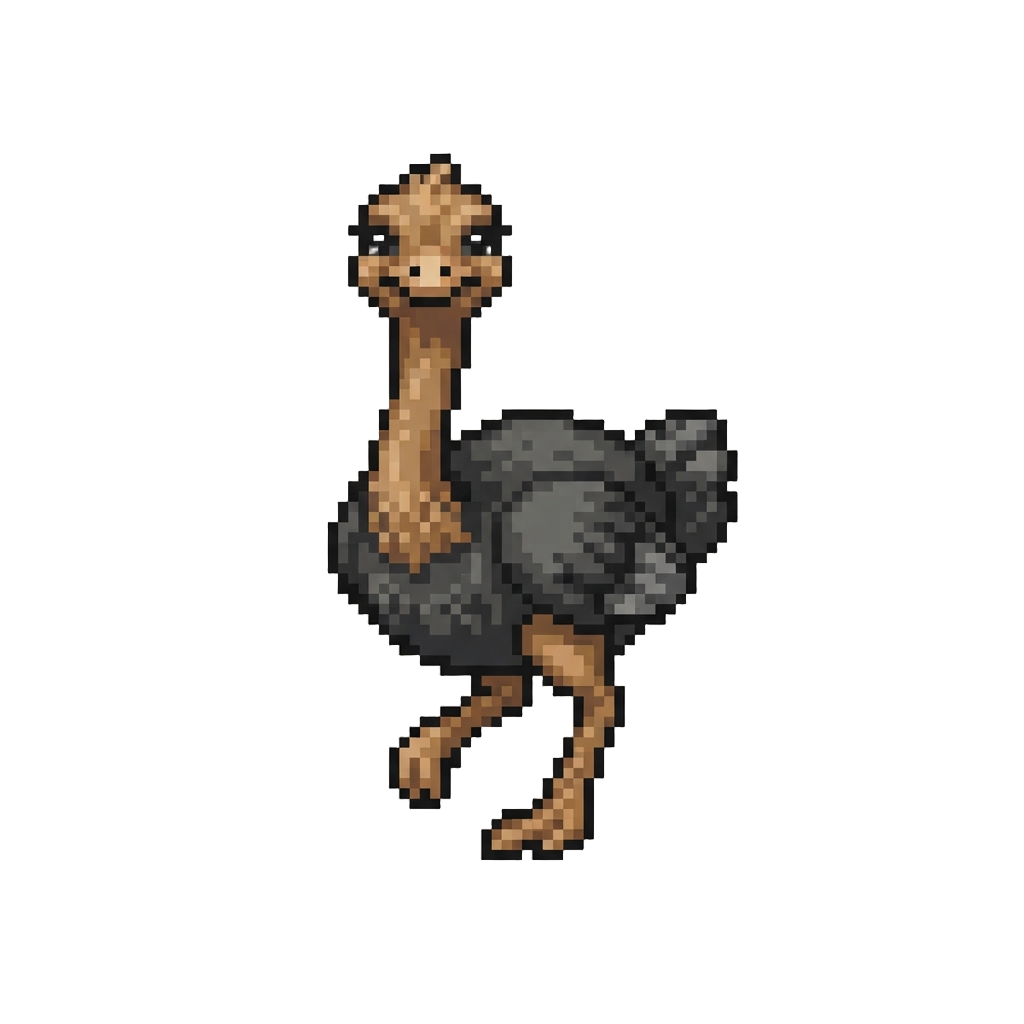 A Waddling Ostrich Staring Right Into the Lens