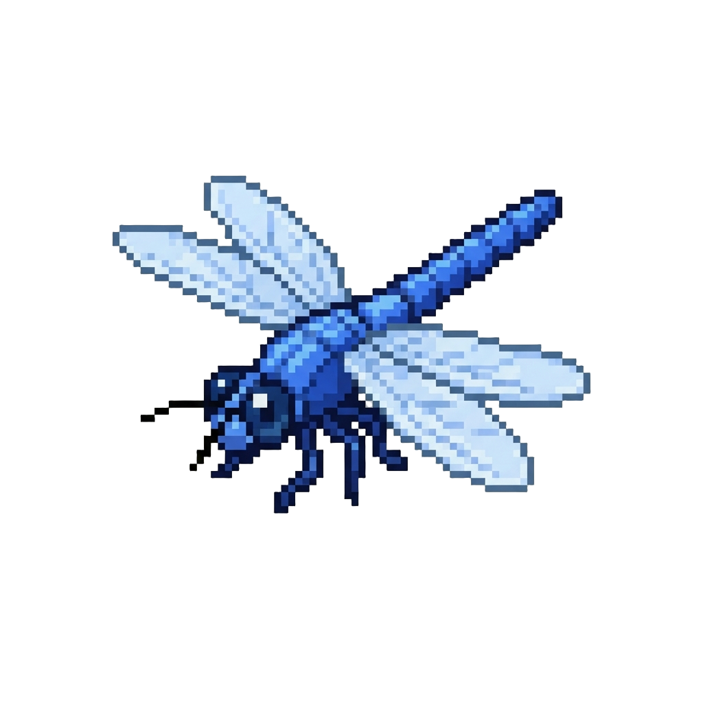 A Tiny Bright Blue Dragonfly