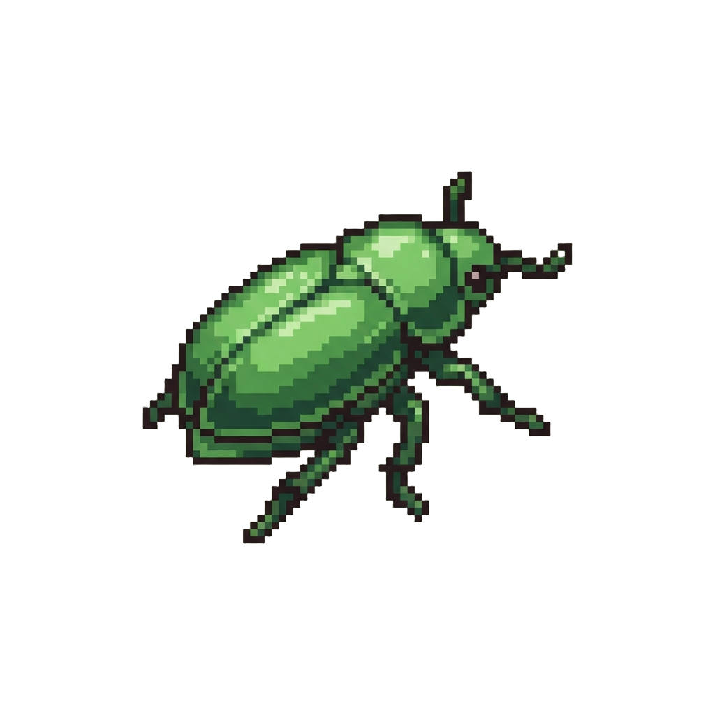A Tiny Shiny Green Beetle