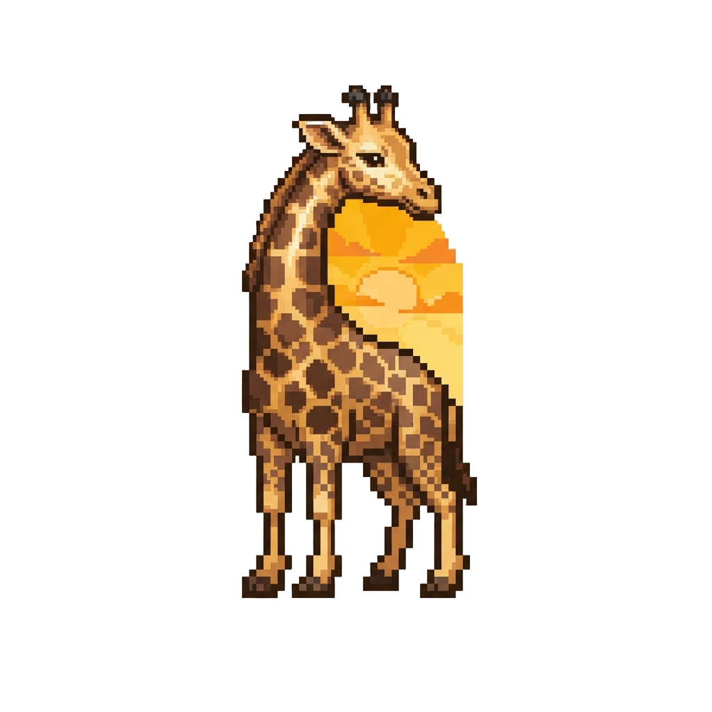 A Tall Regal Giraffe Framing the Sunset
