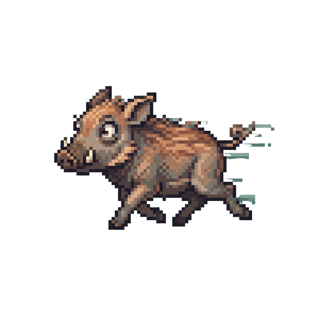A Startled Baby Warthog Zooming Across
