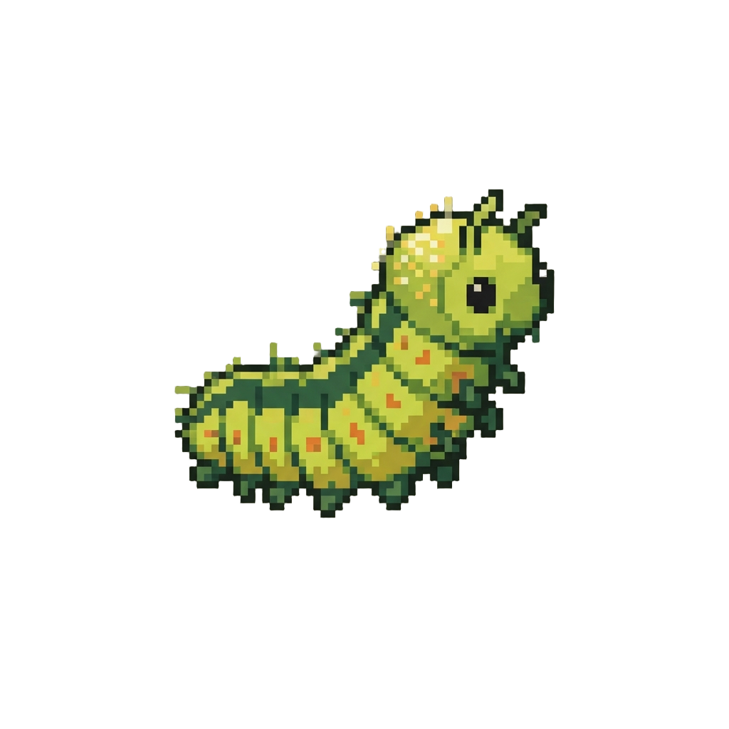 A Tiny Fuzzy Caterpillar