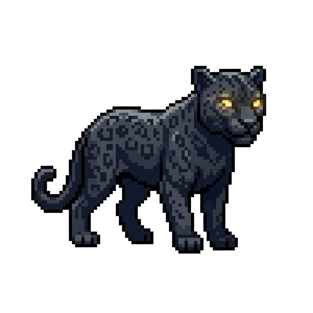 A Striking Black Leopard with Glowing Eyes