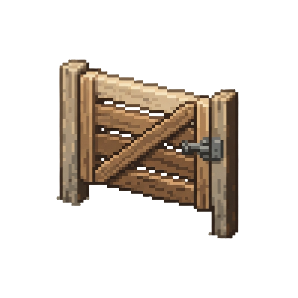 A Rustic Sunlit Wooden Gate