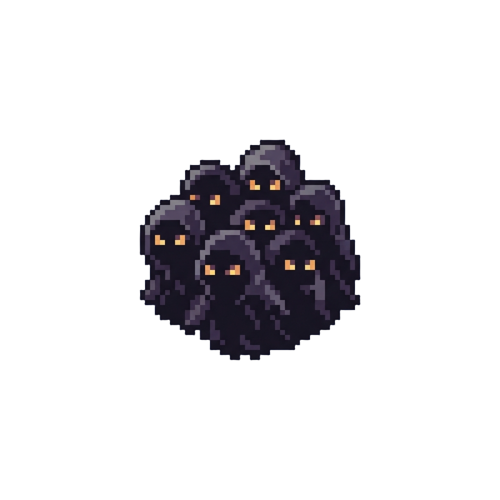 A Horde of Glowing-eyed Dark Figures