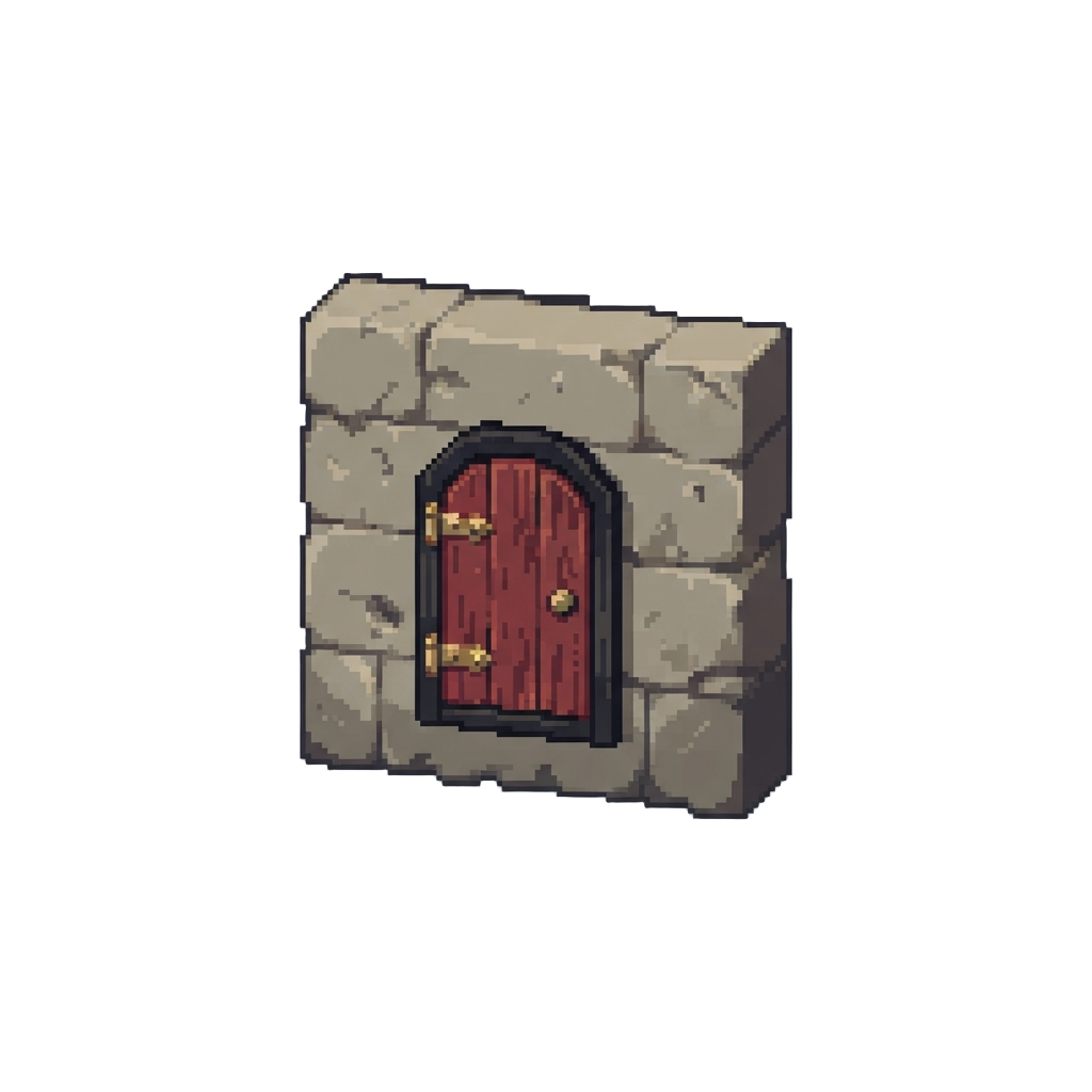 A Wall with a Tiny Painted Fake Door