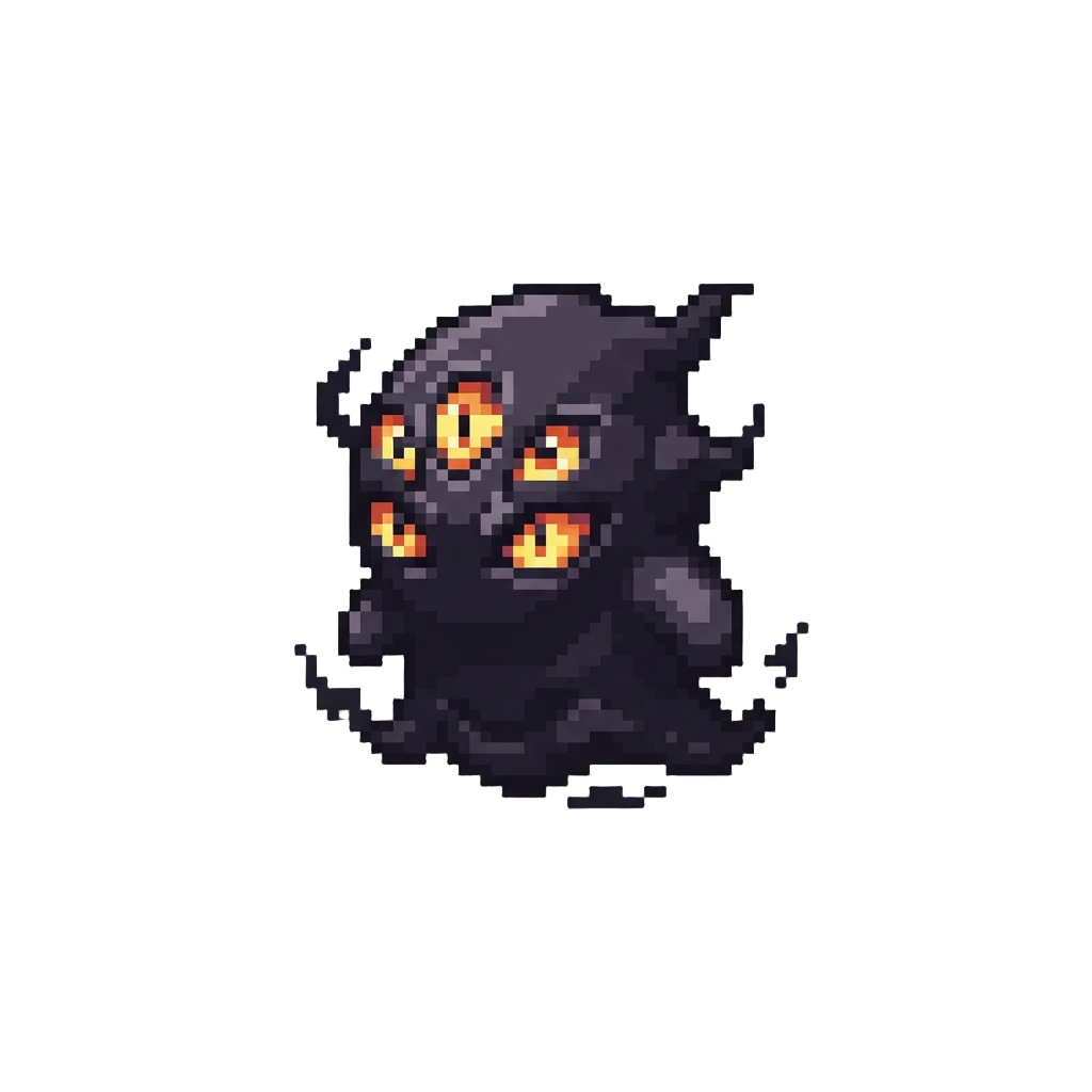 A Multi-eyed Shadow Creature Cutout