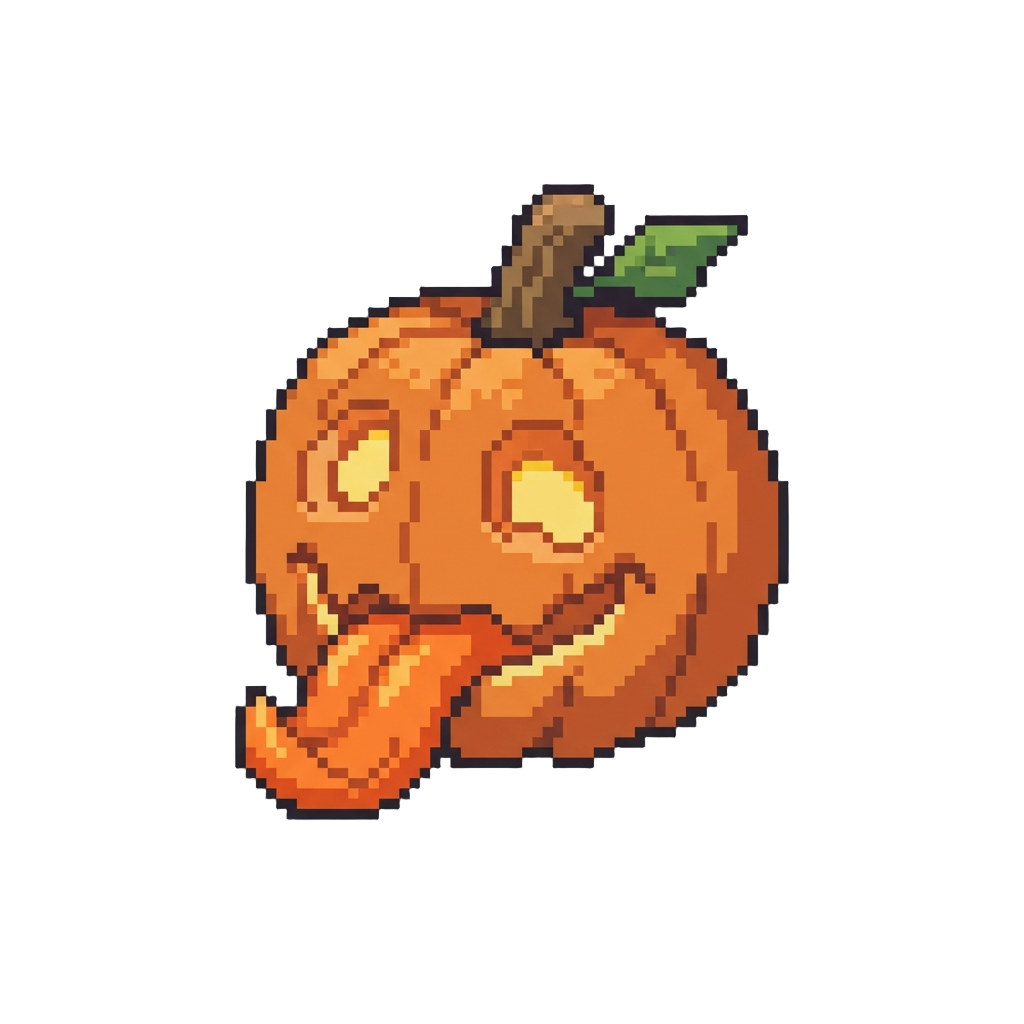 A Goofball Face Sticking Its Pumpkin-tongue Out