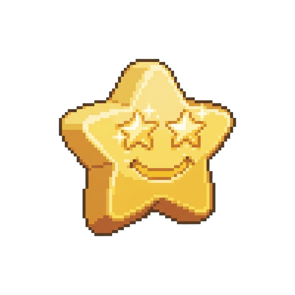A Smiling Star-eyed Cartoon Face