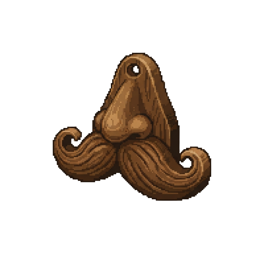 A Silly Mustache and Big Nose Carving