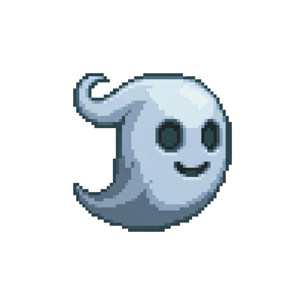 A Spooky Ghost Face with Wide Hollow Eyes