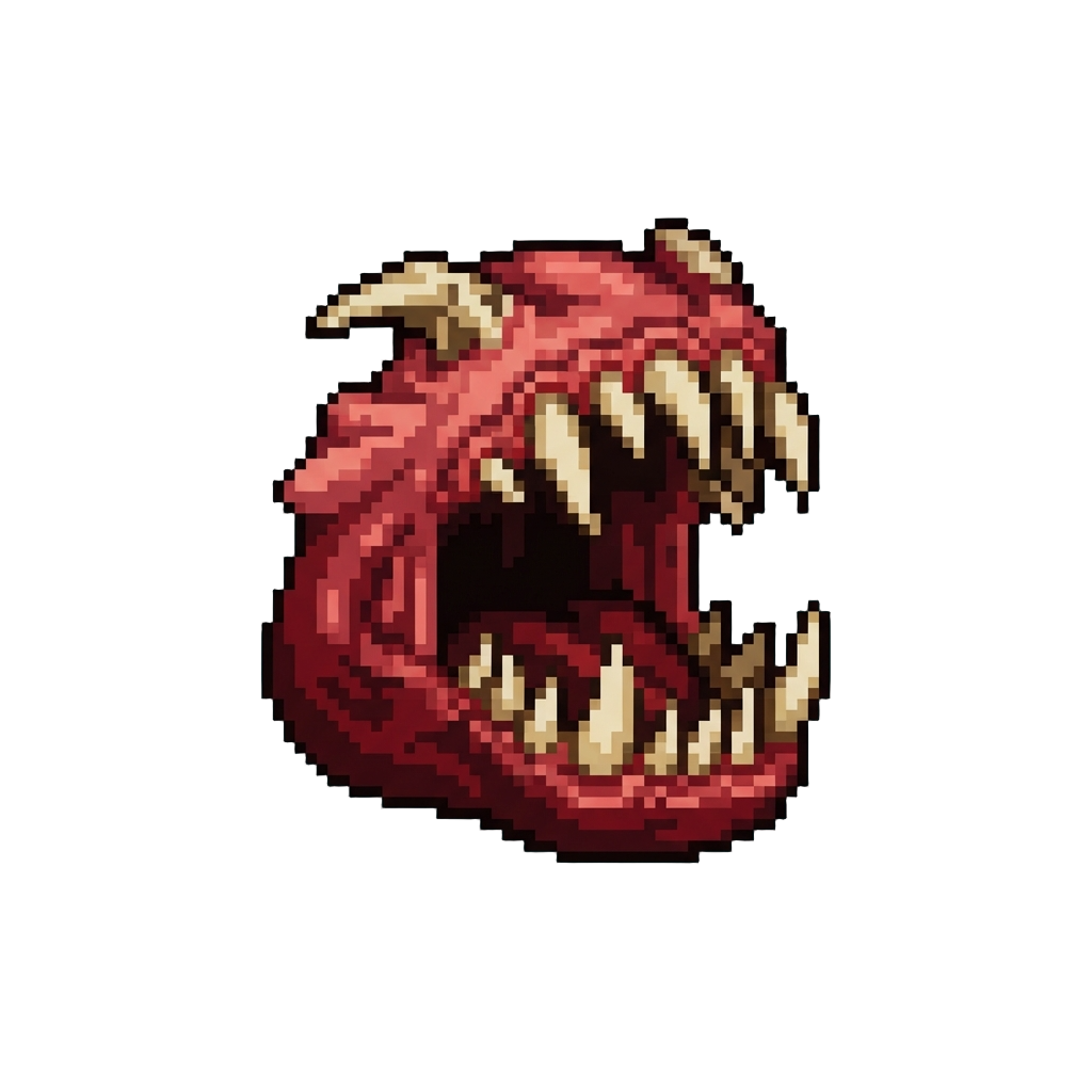 A Demonic Gaping Maw with Jagged Needle Teeth