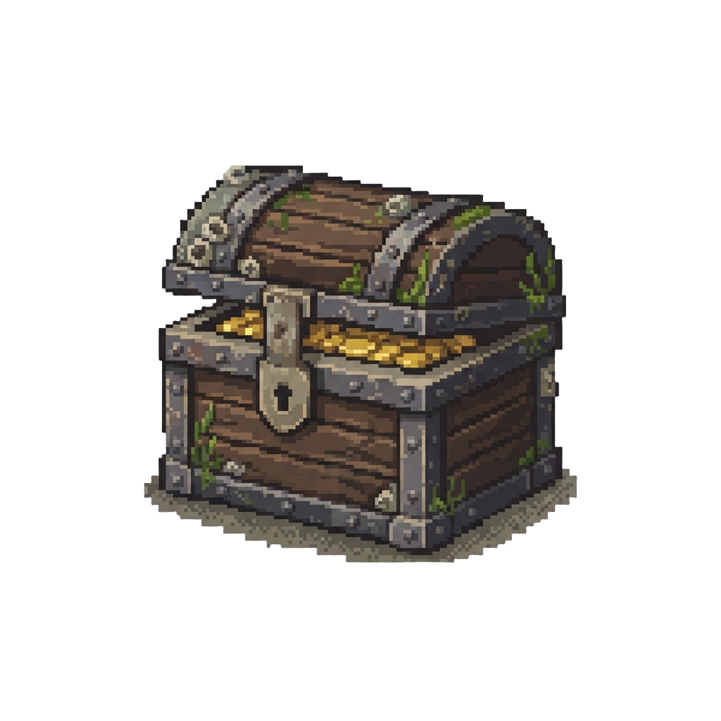 An Underwater Sunken Treasure Chest