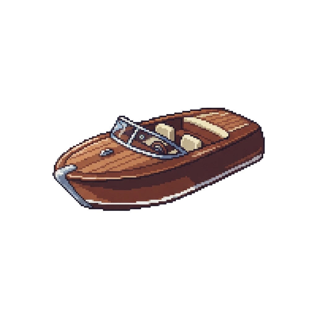 A Sleek Wooden Speed Launch
