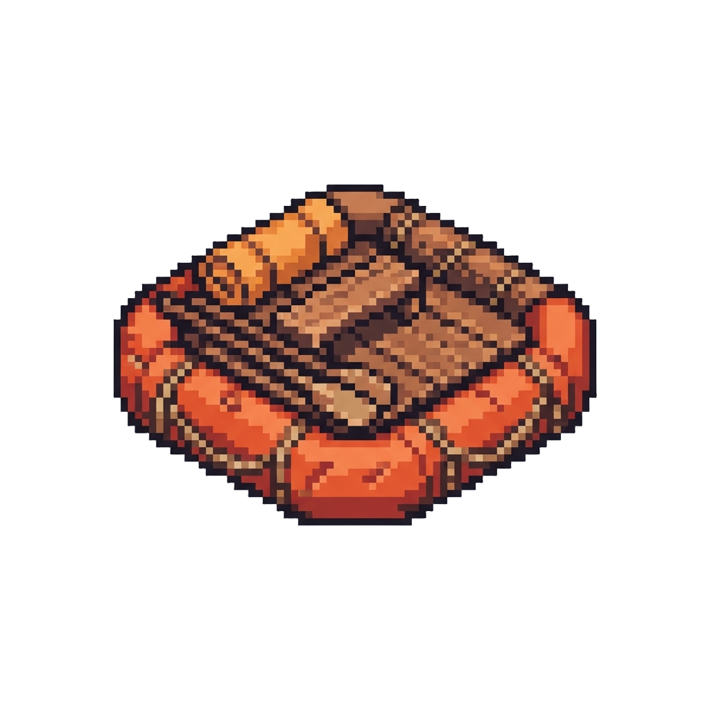 A Sturdy Wooden Life Raft