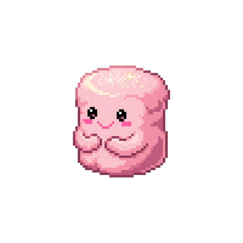 Fluffy Pink Marshmallow Creature