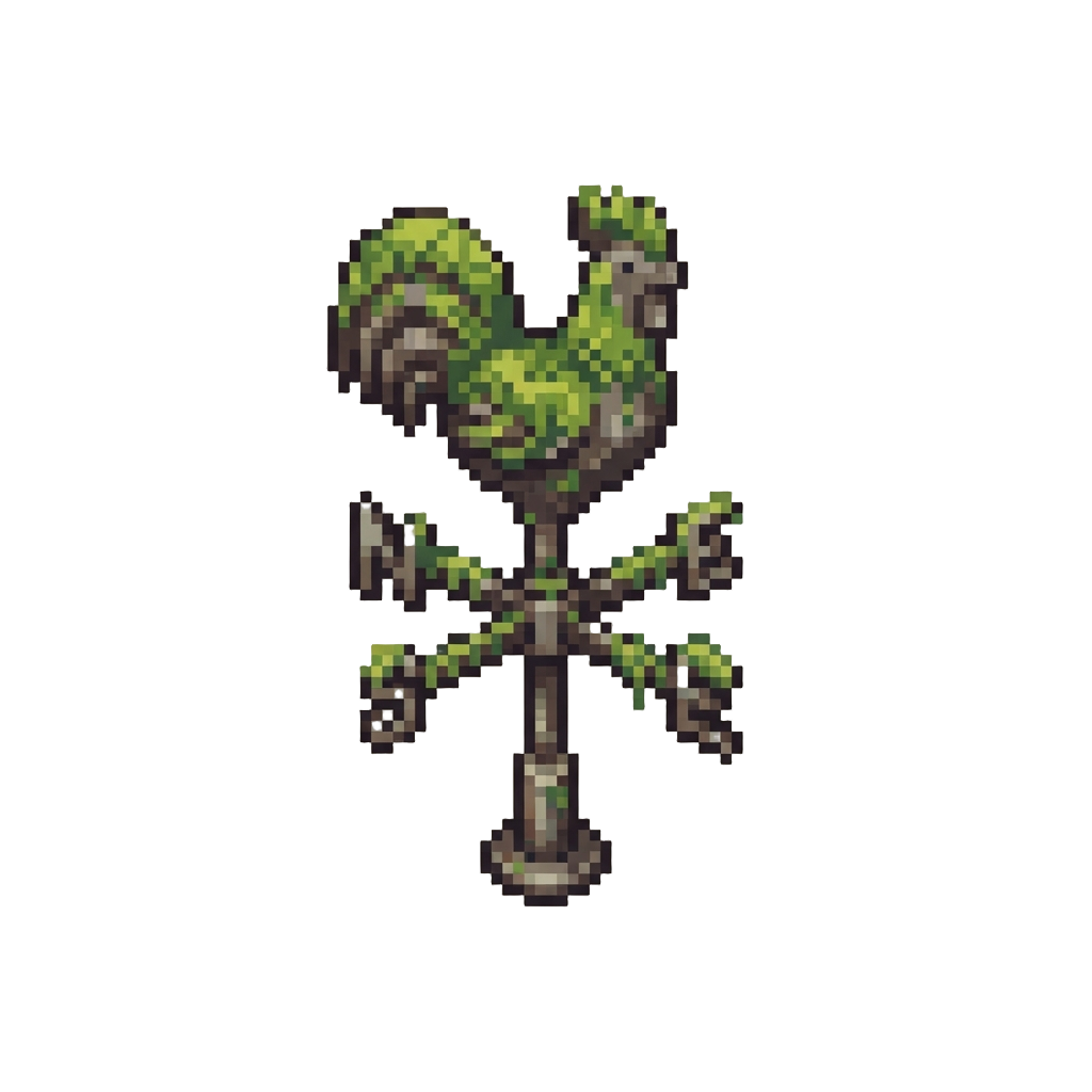 A Slippery Mossy Weather Vane