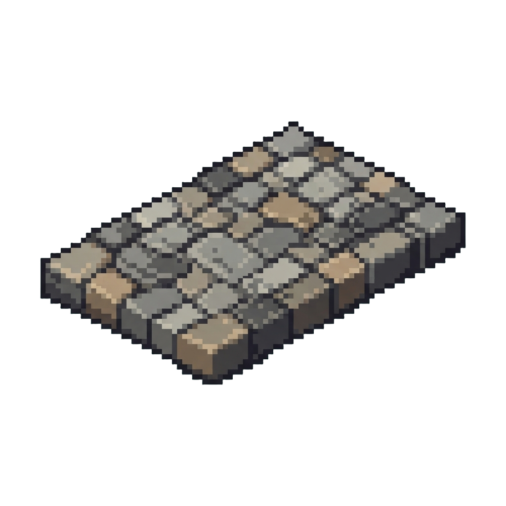 A Paved Cobblestone Walkway