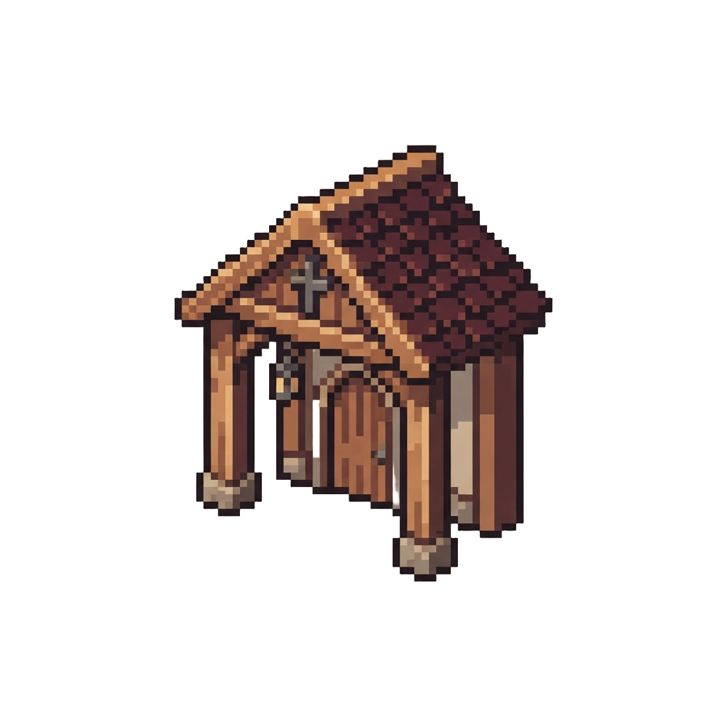 A Wooden Church Entry Canopy
