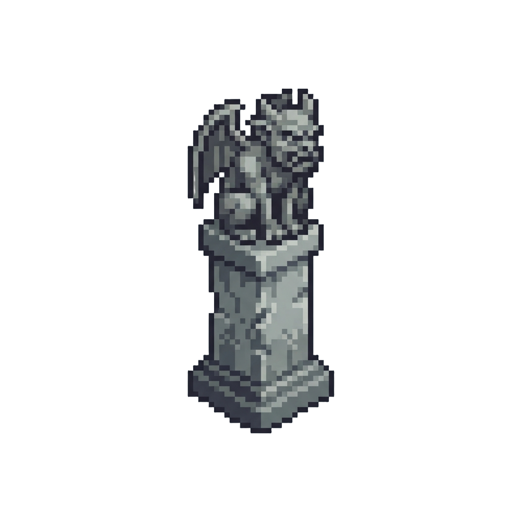 A Stone Gargoyle Pedestal