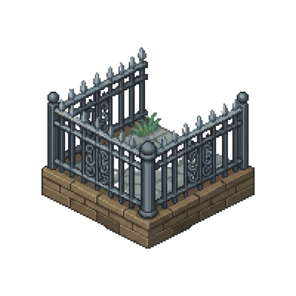A Iron-fenced Courtyard Corner