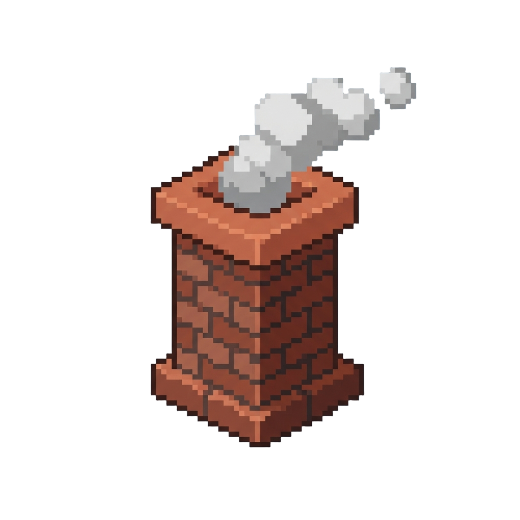 A Chimney Stack Emitting Gentle Grey Smoke