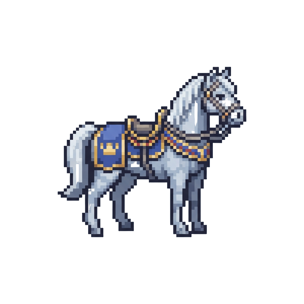 A Majestic Silver Royal Steed