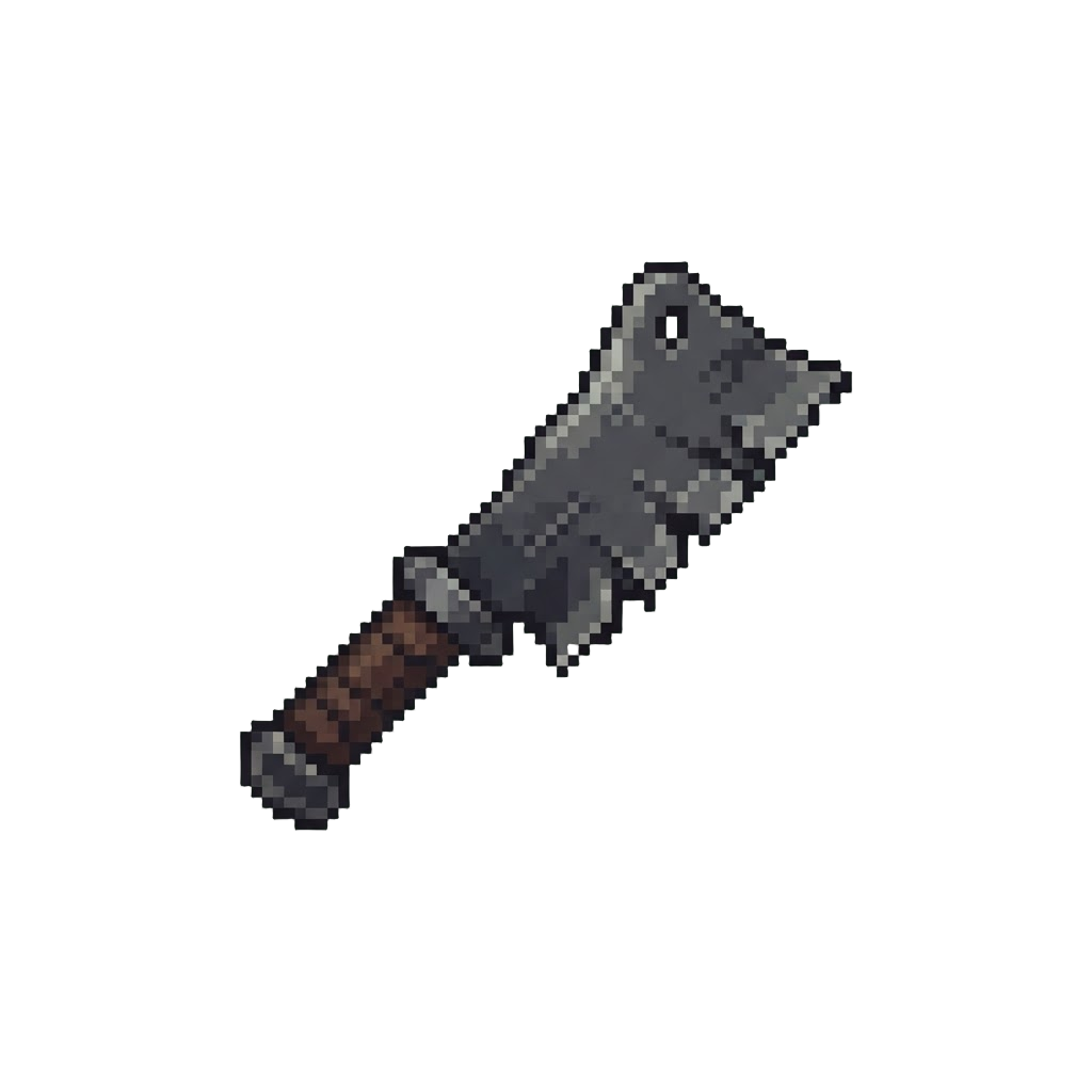 A Jagged Dark Iron Cleaver