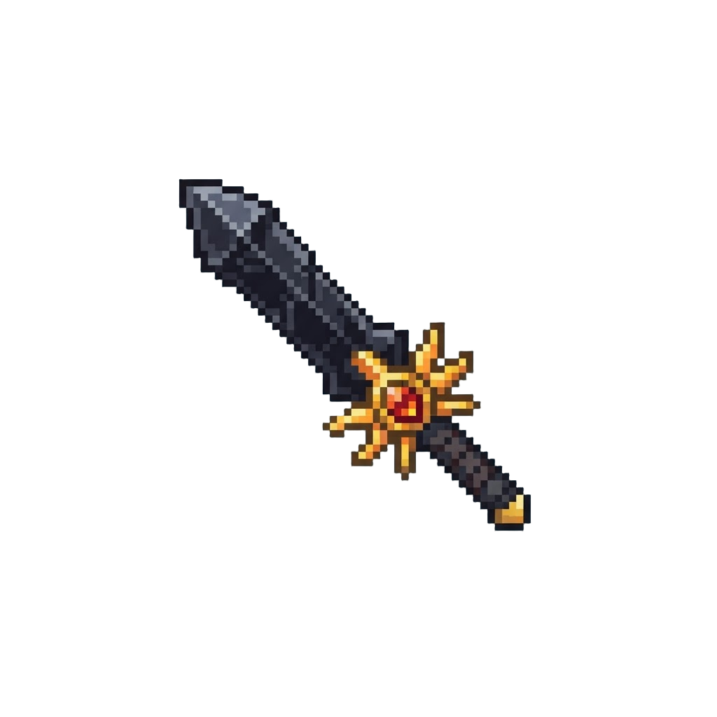 A Dark Obsidian Sun Sword