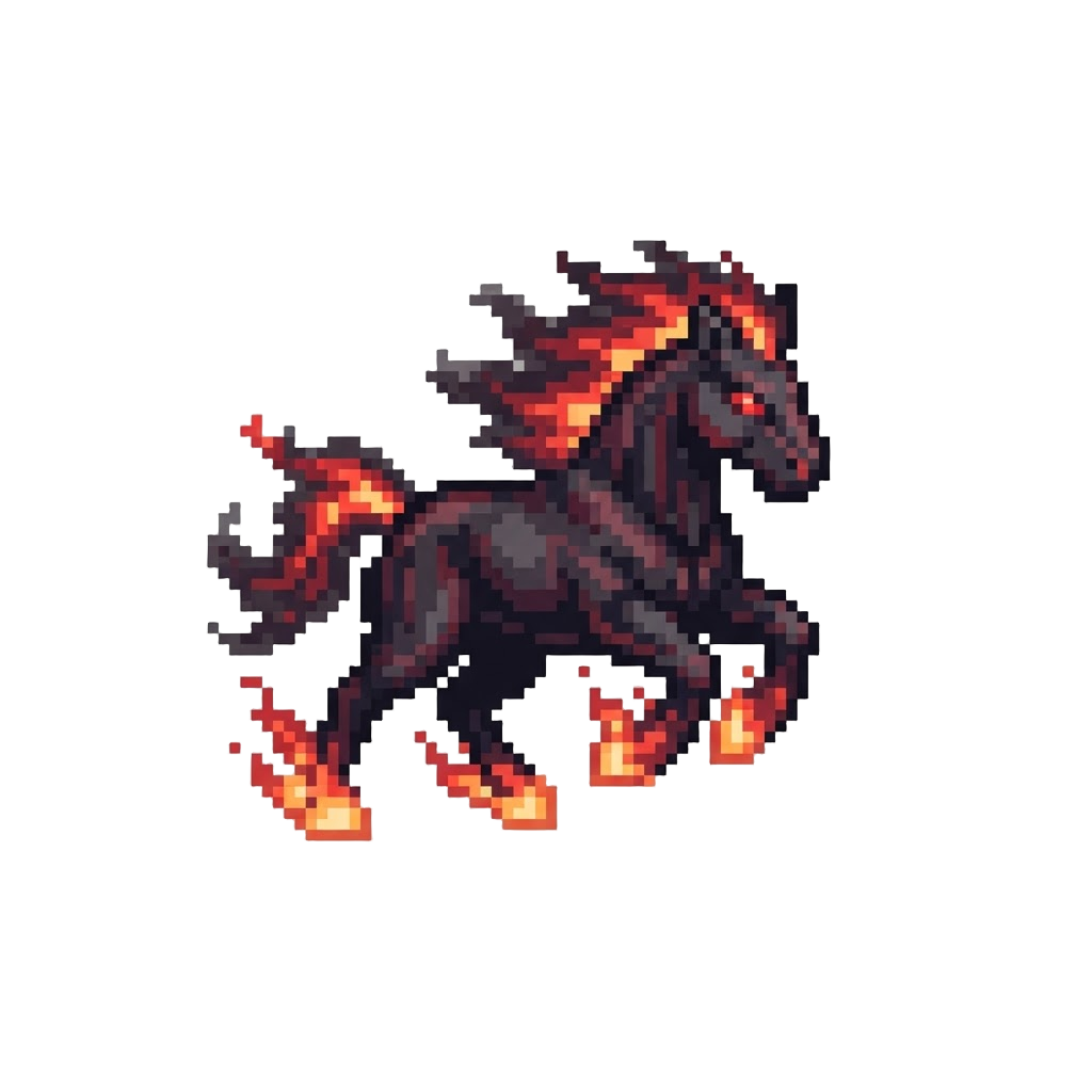 A Dark Shadow-flame Stallion